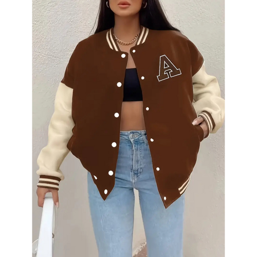 Amber Varsity Jacket | Dames Bomberjack met Retro Letterpatch