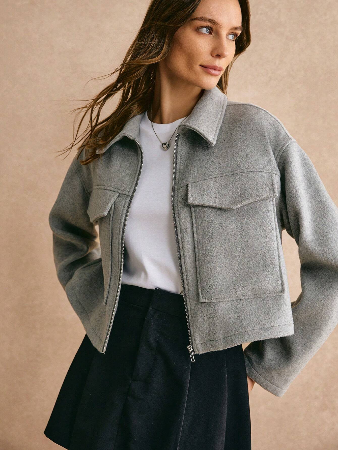 FELICE | Casual Korte Tussen Jas Voor Dames Met Zak Design - Modieus & Comfortabel