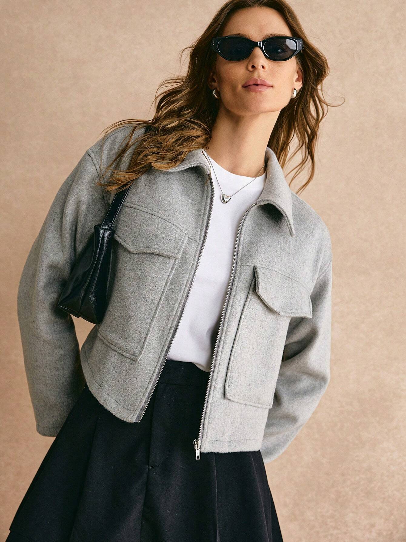 FELICE | Casual Korte Tussen Jas Voor Dames Met Zak Design - Modieus & Comfortabel