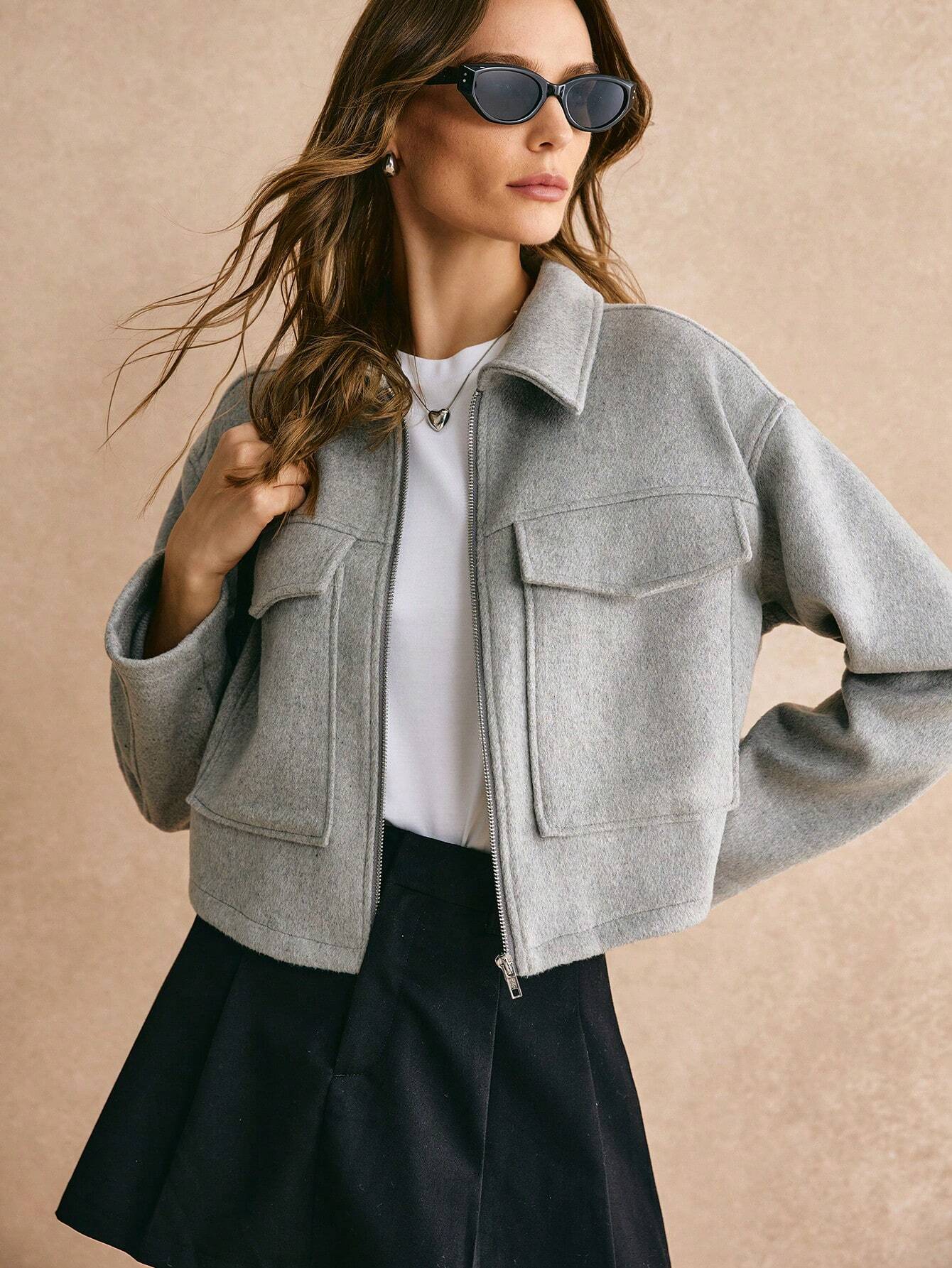 FELICE | Casual Korte Tussen Jas Voor Dames Met Zak Design - Modieus & Comfortabel