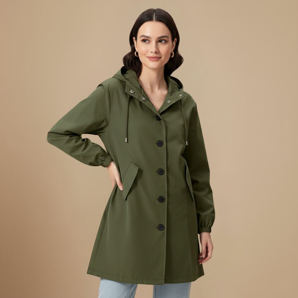 Lichtgewicht Waterdichte Regenjas met Capuchon – Maison Lioré
