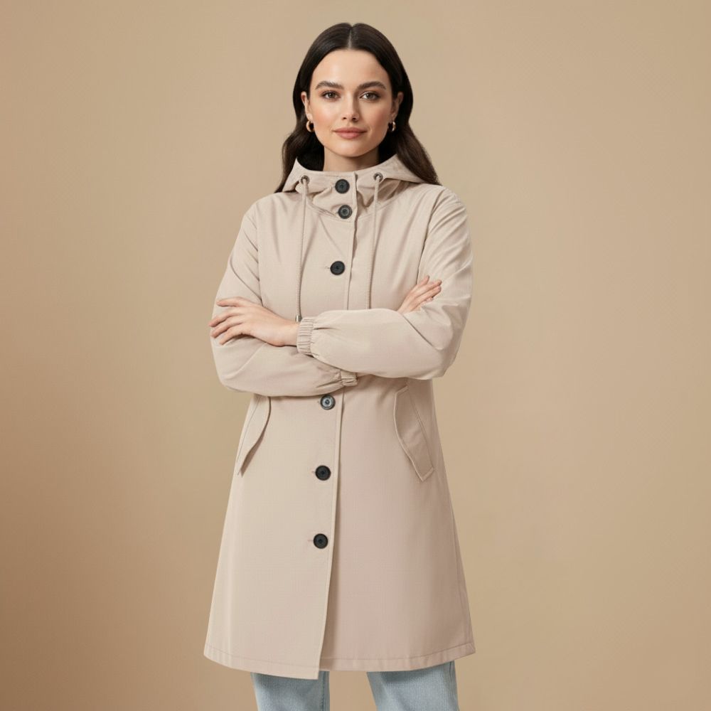 Lichtgewicht Waterdichte Regenjas met Capuchon – Maison Lioré