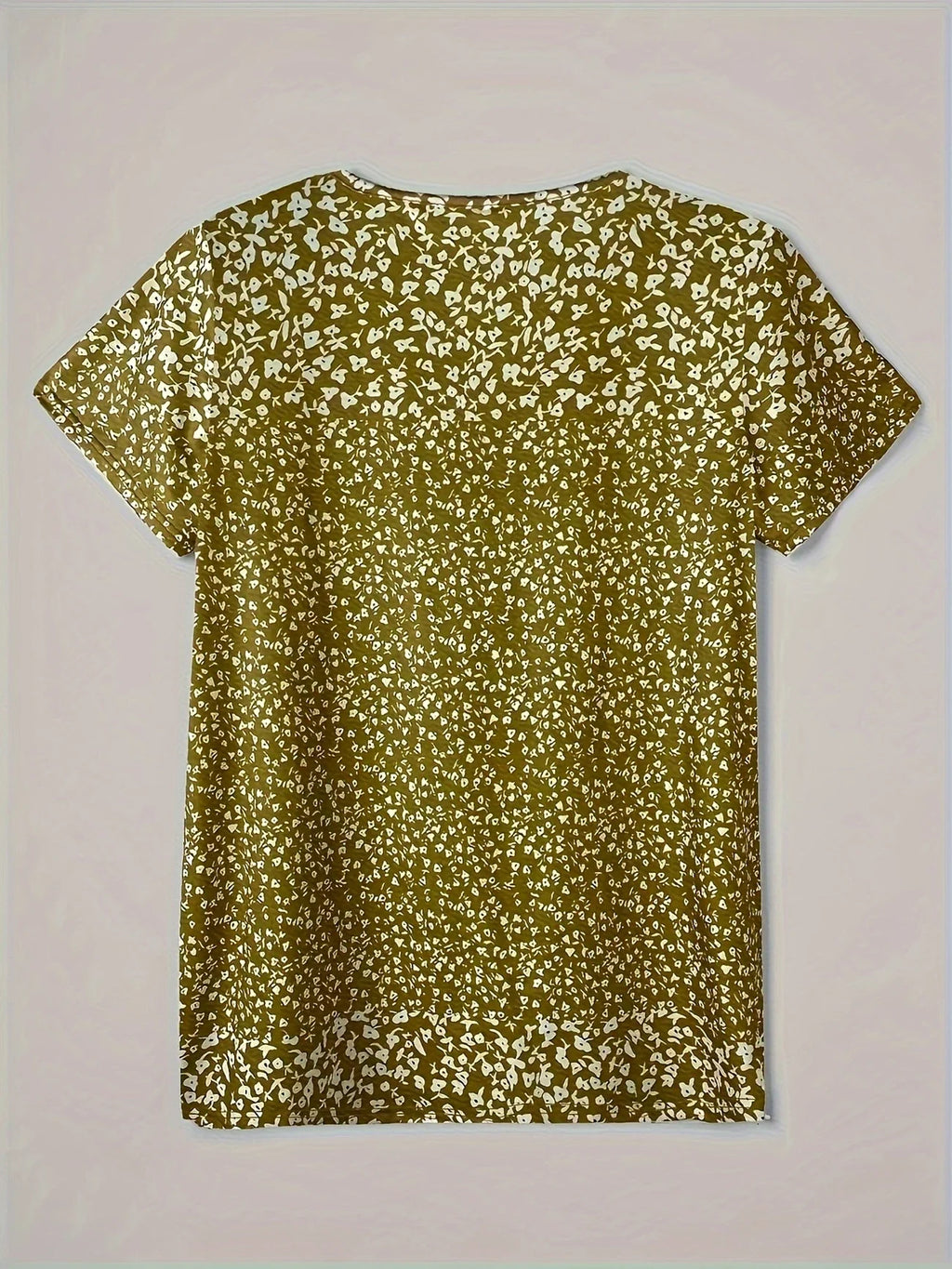 Bloemenprint V-Hals Top met Knoopjes – Casual Zomerse Damesblouse