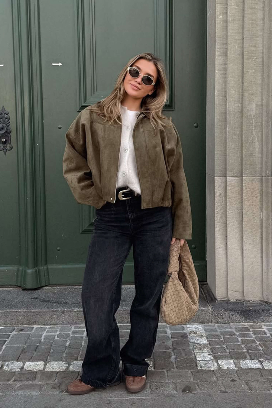 Amber Elegante Suède Bomberjas Voor Dames