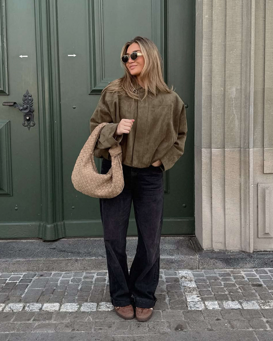 Amber Elegante Suède Bomberjas Voor Dames