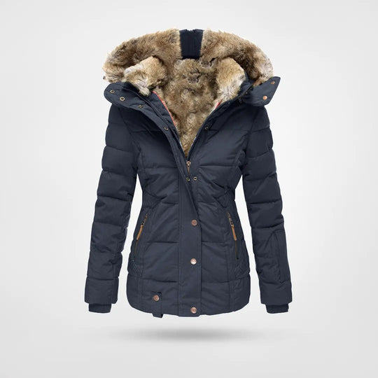 Dames Pufferjas met Capuchon en Faux-Fur Voering – Warme & Stijlvolle Winterjas