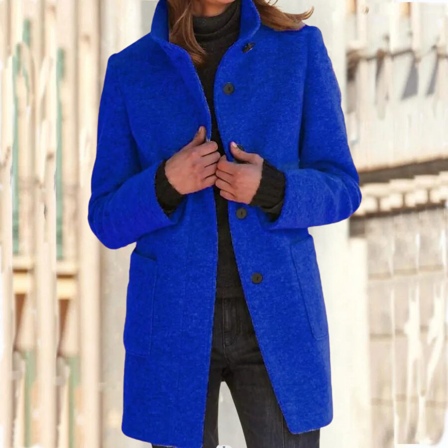 Elena Wool Coat | Klassieke Dames Winterjas van Wolmix in Donkergrijs
