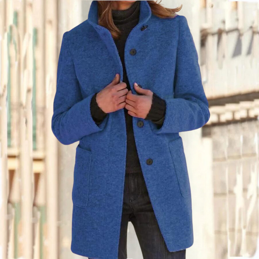 Elena Wool Coat | Klassieke Dames Winterjas van Wolmix in Donkergrijs