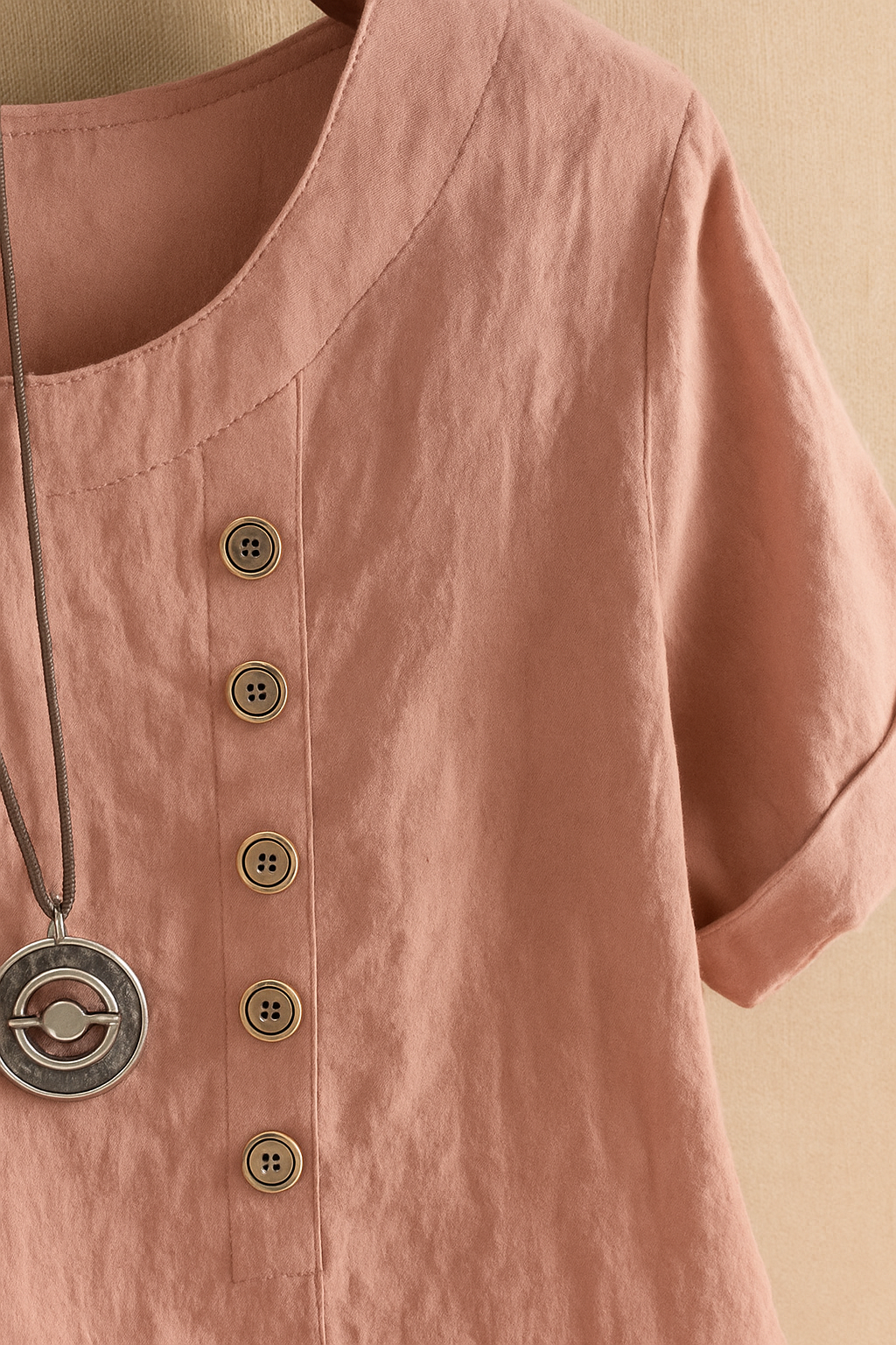 Linnen Blouse Dames met Korte Mouwen