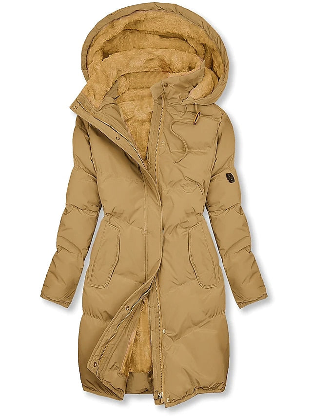 Gewatteerde Dames Parka met Capuchon en Bontvoering | Maison Liore