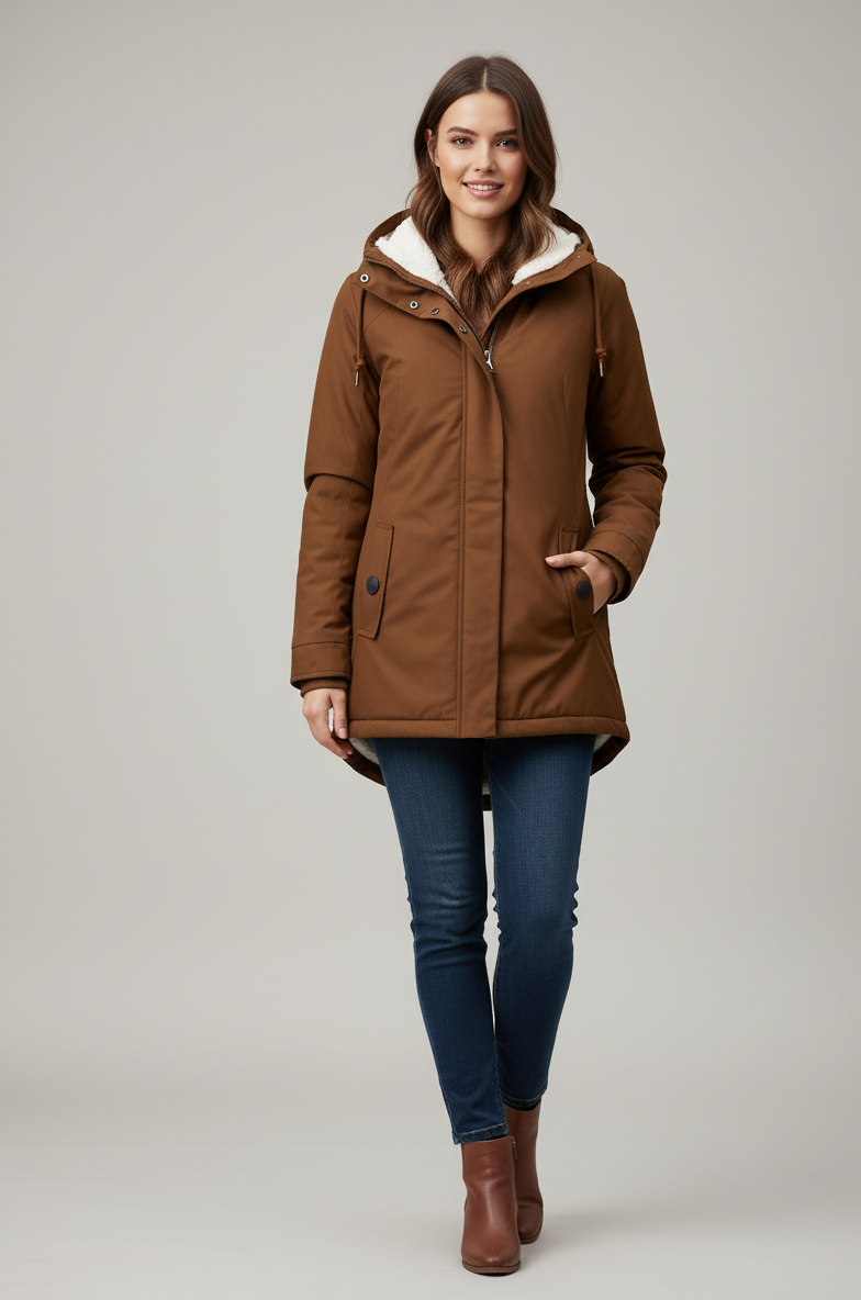 Warme Winter Parka met Fleecevoering en Capuchon | Maison Liore