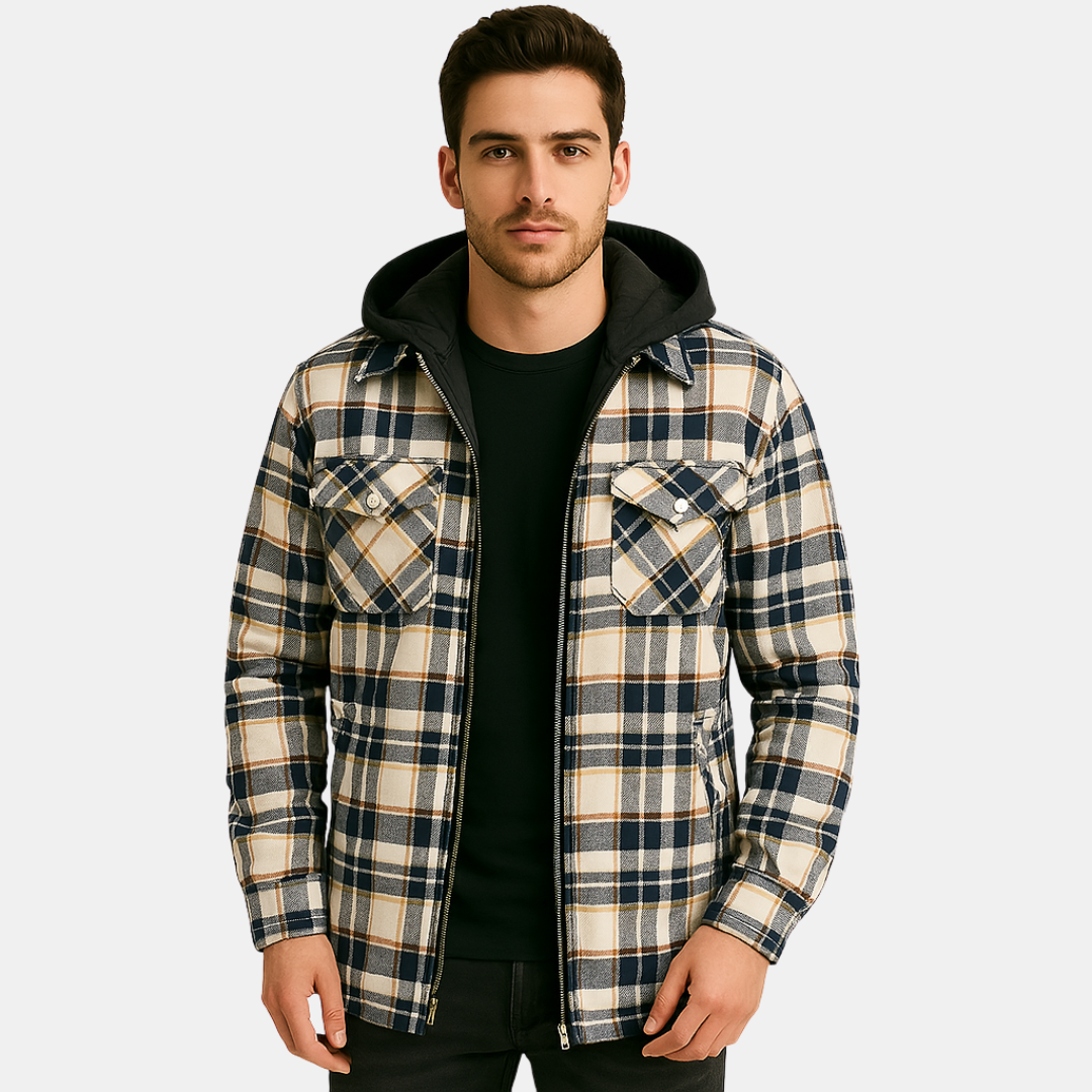 George Herenjas | Geruite Jas met Capuchon en Warme Voering voor Comfort en Stijl