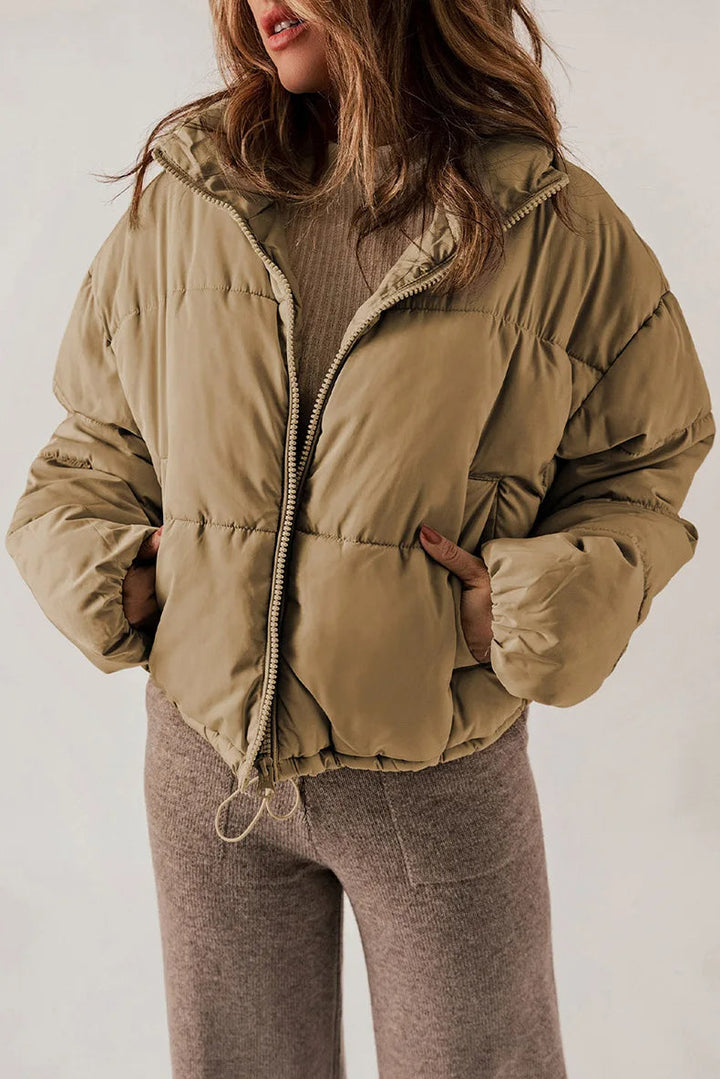 Sienna Puffer Jacket | Korte Dames Winterjas met Warme Voering en Hoge Kraag