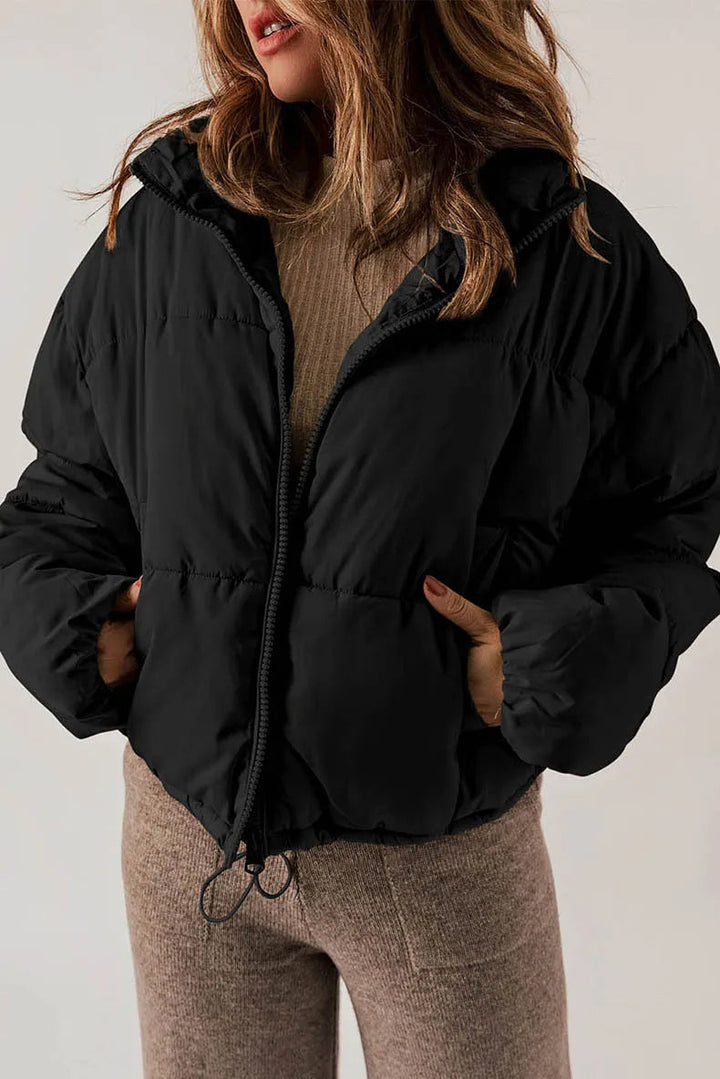 Sienna Puffer Jacket | Korte Dames Winterjas met Warme Voering en Hoge Kraag
