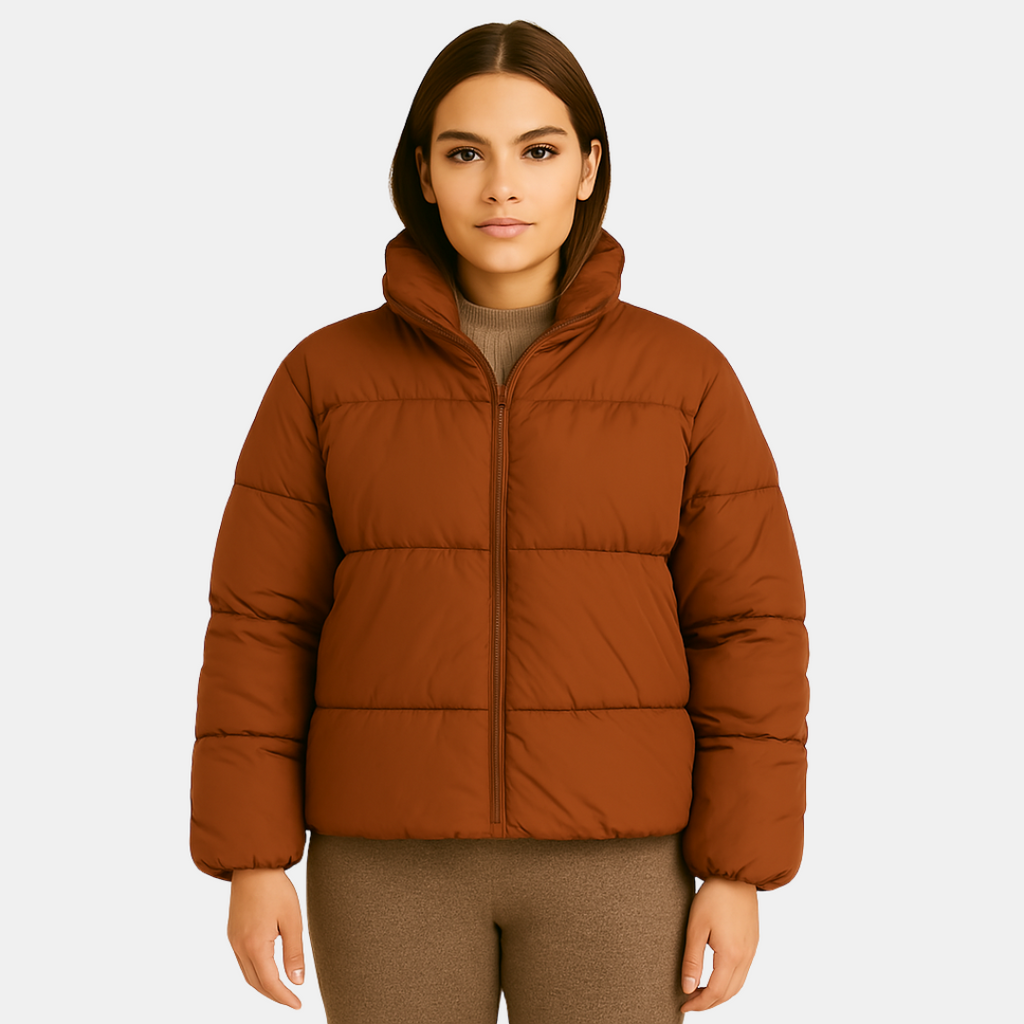Sienna Puffer Jacket | Korte Dames Winterjas met Warme Voering en Hoge Kraag