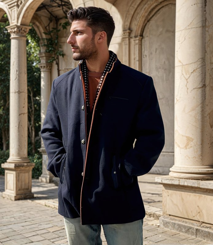 Julien Jas | Stijlvolle Herenjas met Klassieke Knopen en Luxe Afwerking