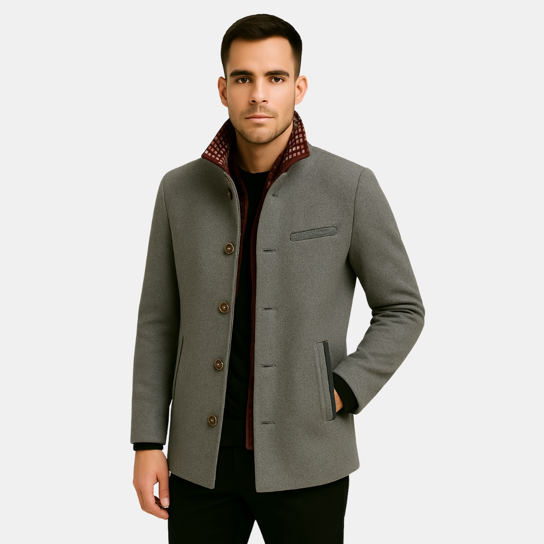 Julien Jas | Stijlvolle Herenjas met Klassieke Knopen en Luxe Afwerking