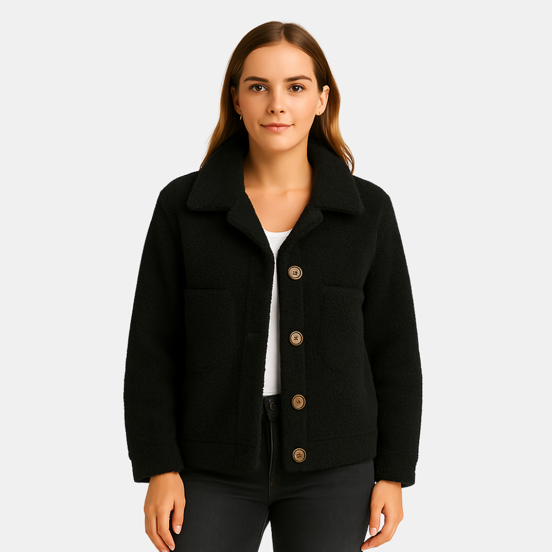 Teddy Overshirt voor Dames met Grote Kraag en Knopen | Maison Lioré