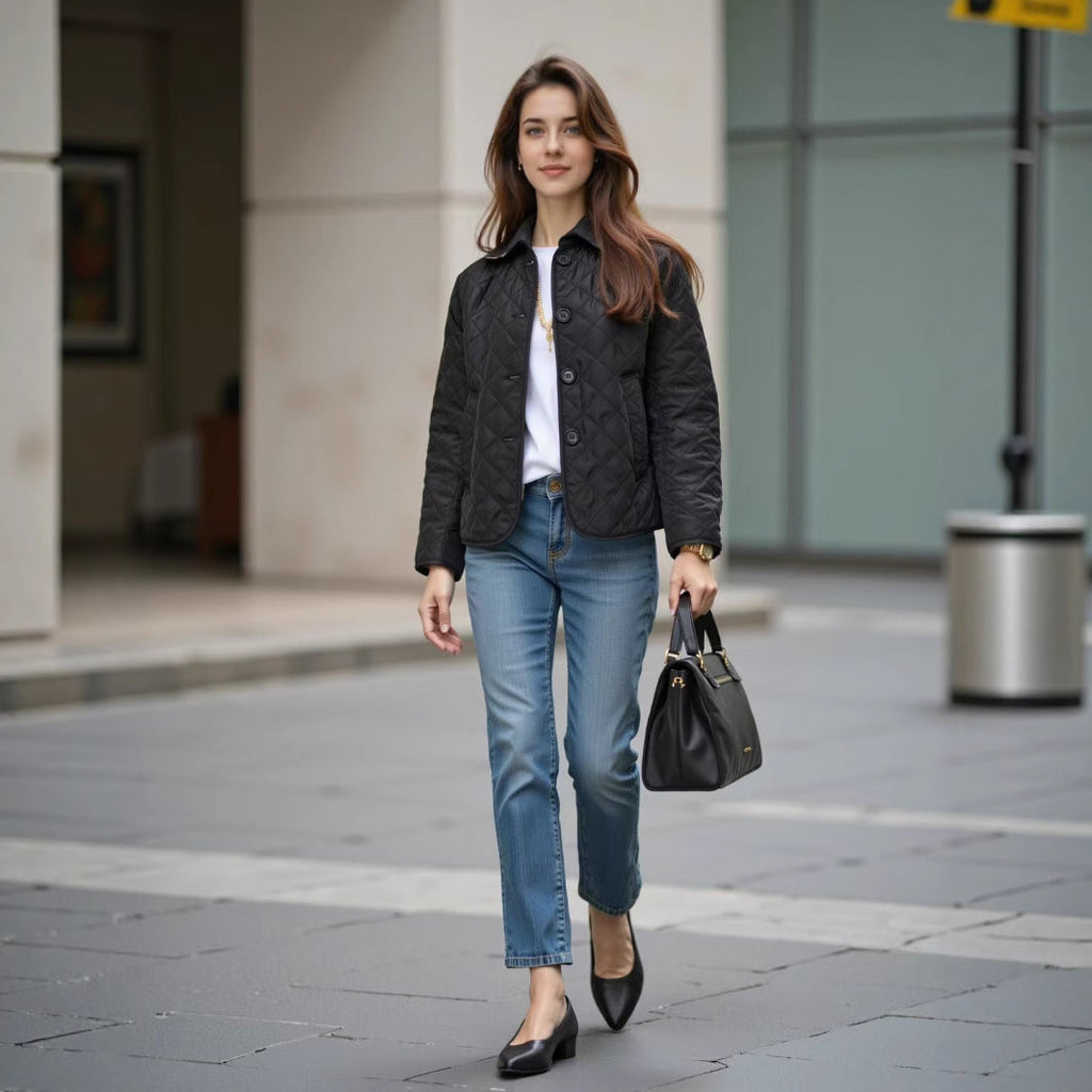 Quilted Pufferjack Dames | Licht Gewatteerde Jas in Zwart, Khaki, Rood & Marineblauw