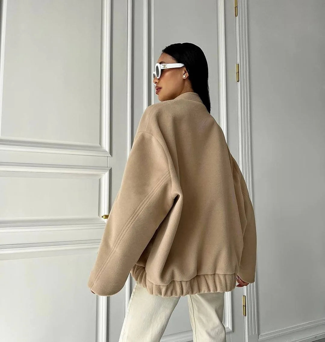 Oversized bomberjack met rits & steekzakken – Maison Liore