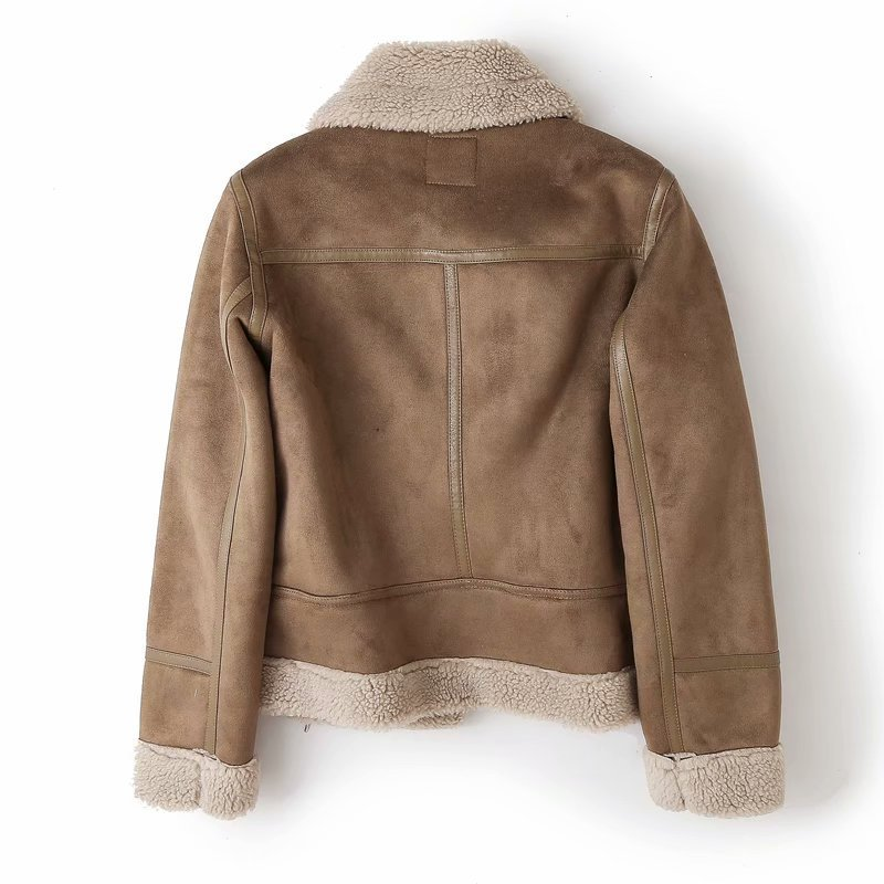 Noa Aviator Jacket | Dames Bikerjas met Teddy Voering in Zwart of Camel
