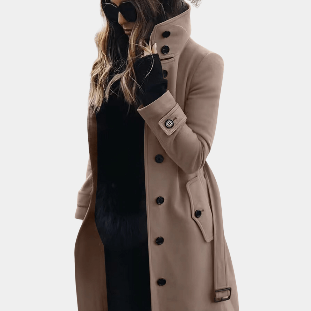 Trenchcoat Dames | Klassieke Lange Jas met Tailleband en Kraag