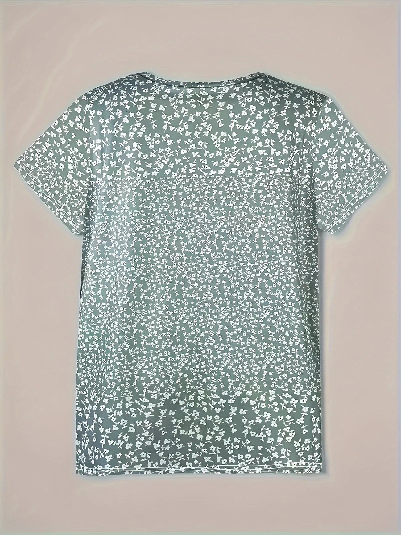 Bloemenprint V-Hals Top met Knoopjes – Casual Zomerse Damesblouse