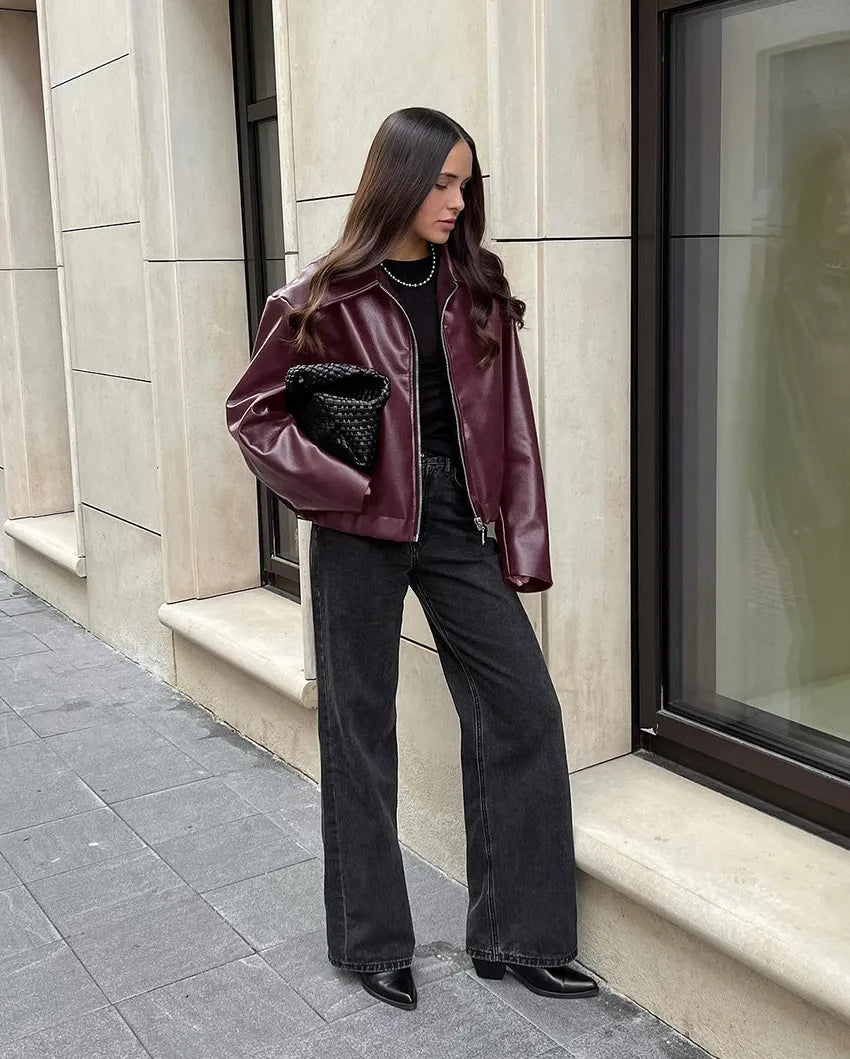 KATE | Klassieke Leren Dames Jas – Stoer, Tijdloos & Chic Voor Elke Gelegenheid