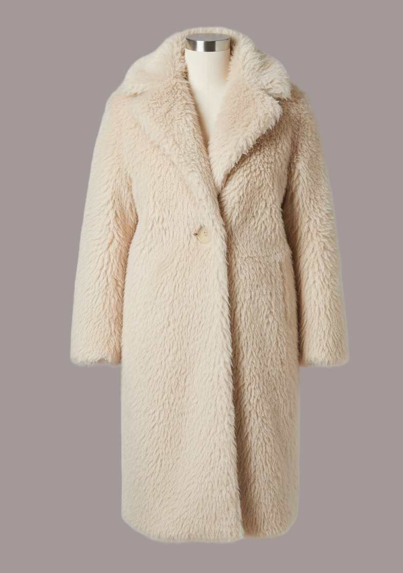 Oversized Teddyjas met Reverskraag & Zijzakken – Beige | Maison Liore