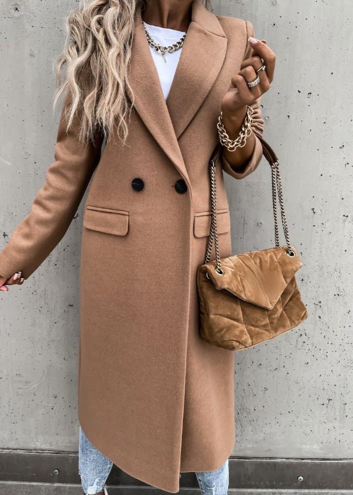 Lange Dames Jas Met Revers | Klassieke Winter Overjas