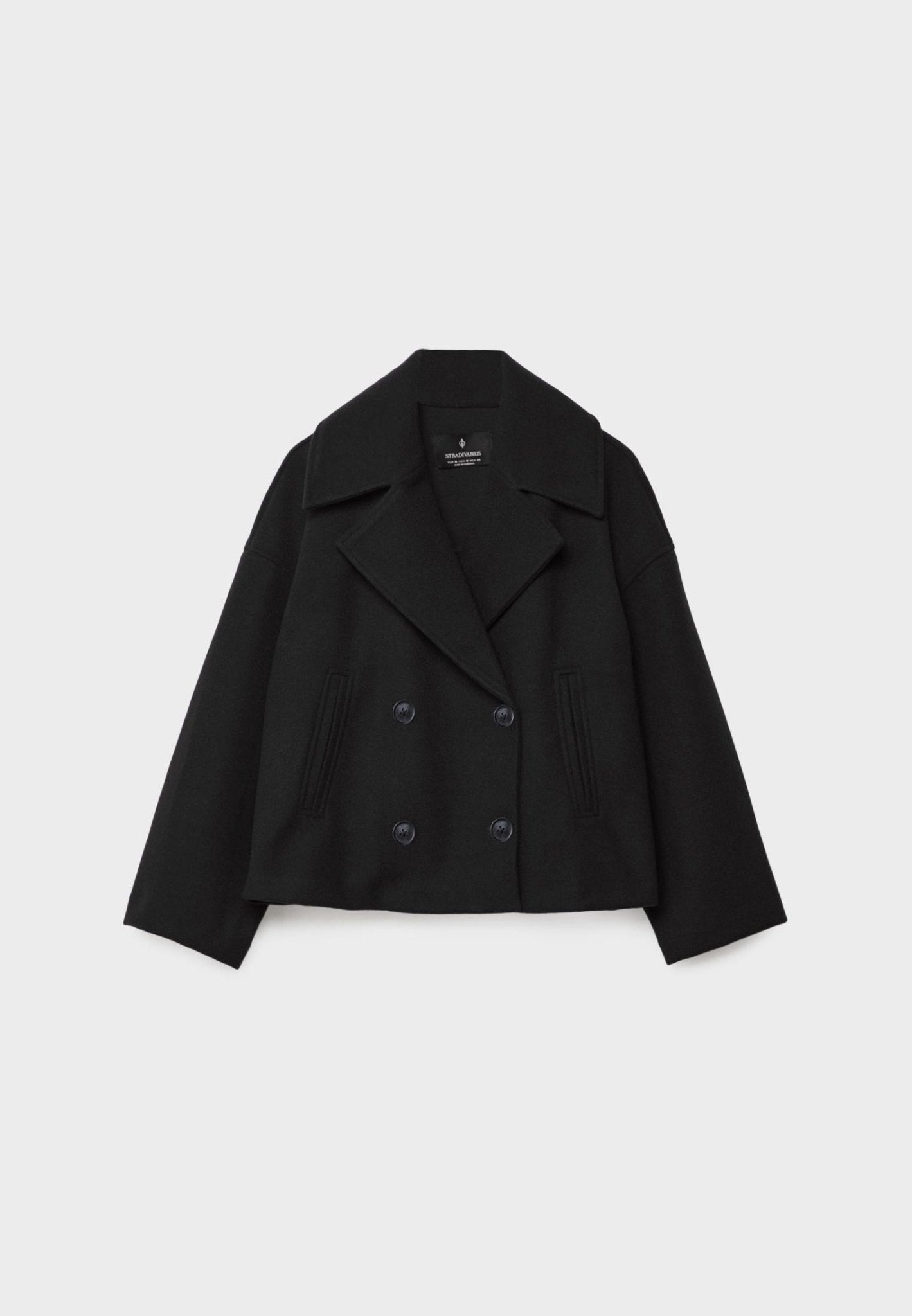 Peacoat Dames | Korte Jas met Dubbele Knopen en Kraag