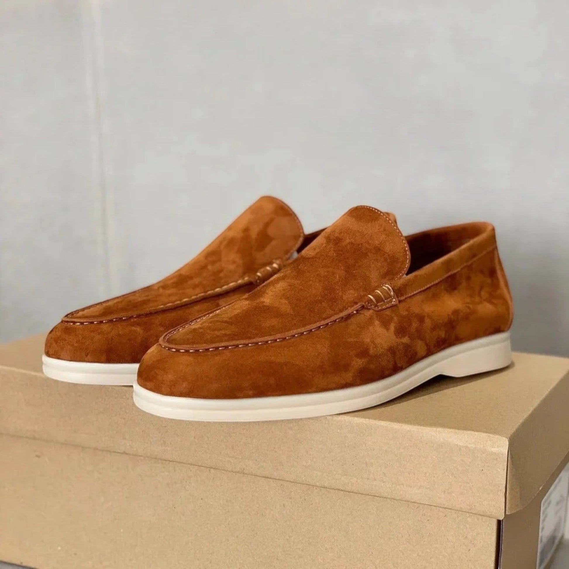 Heren loafers met suèdelook | Instapschoenen met rubberen zool