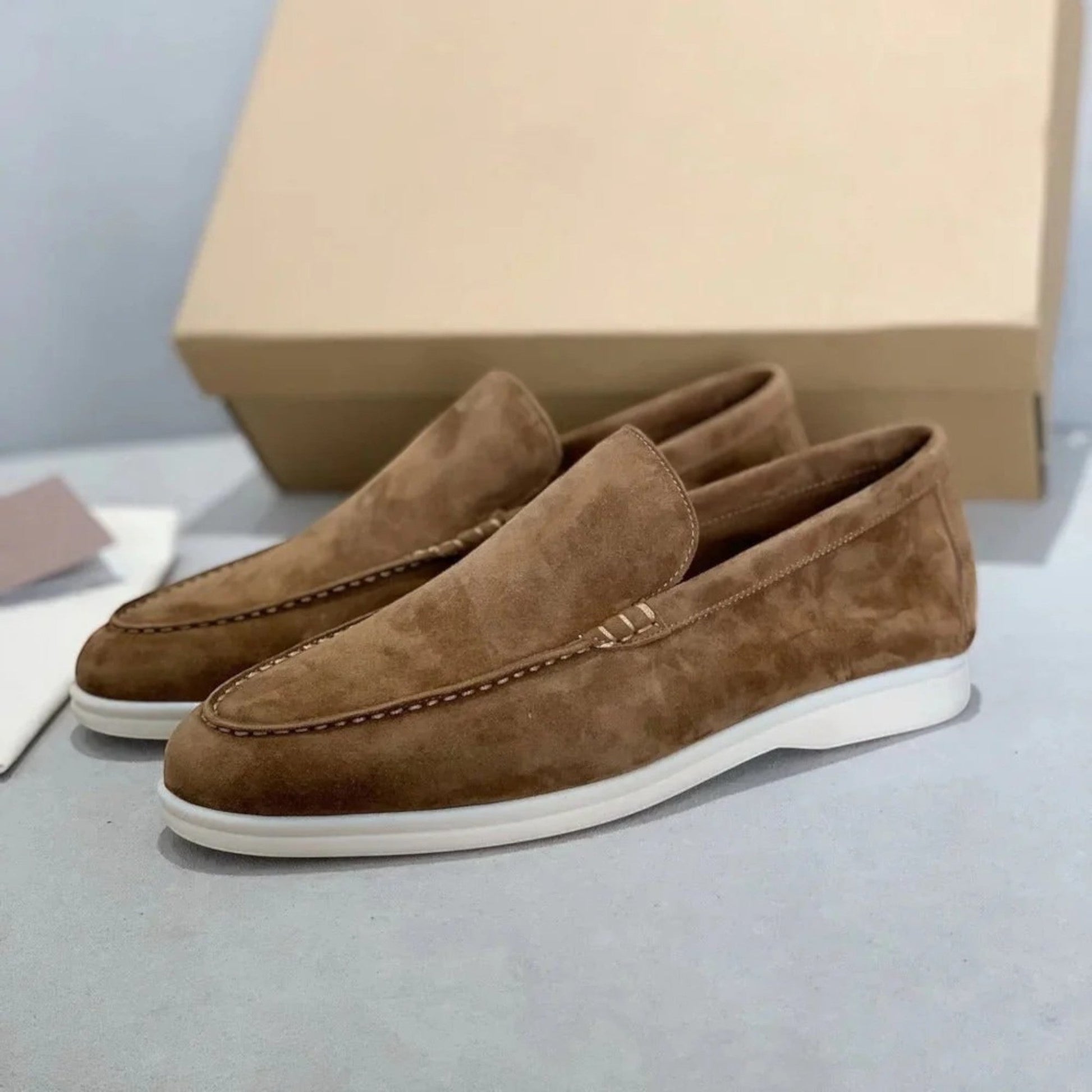 Heren loafers met suèdelook | Instapschoenen met rubberen zool