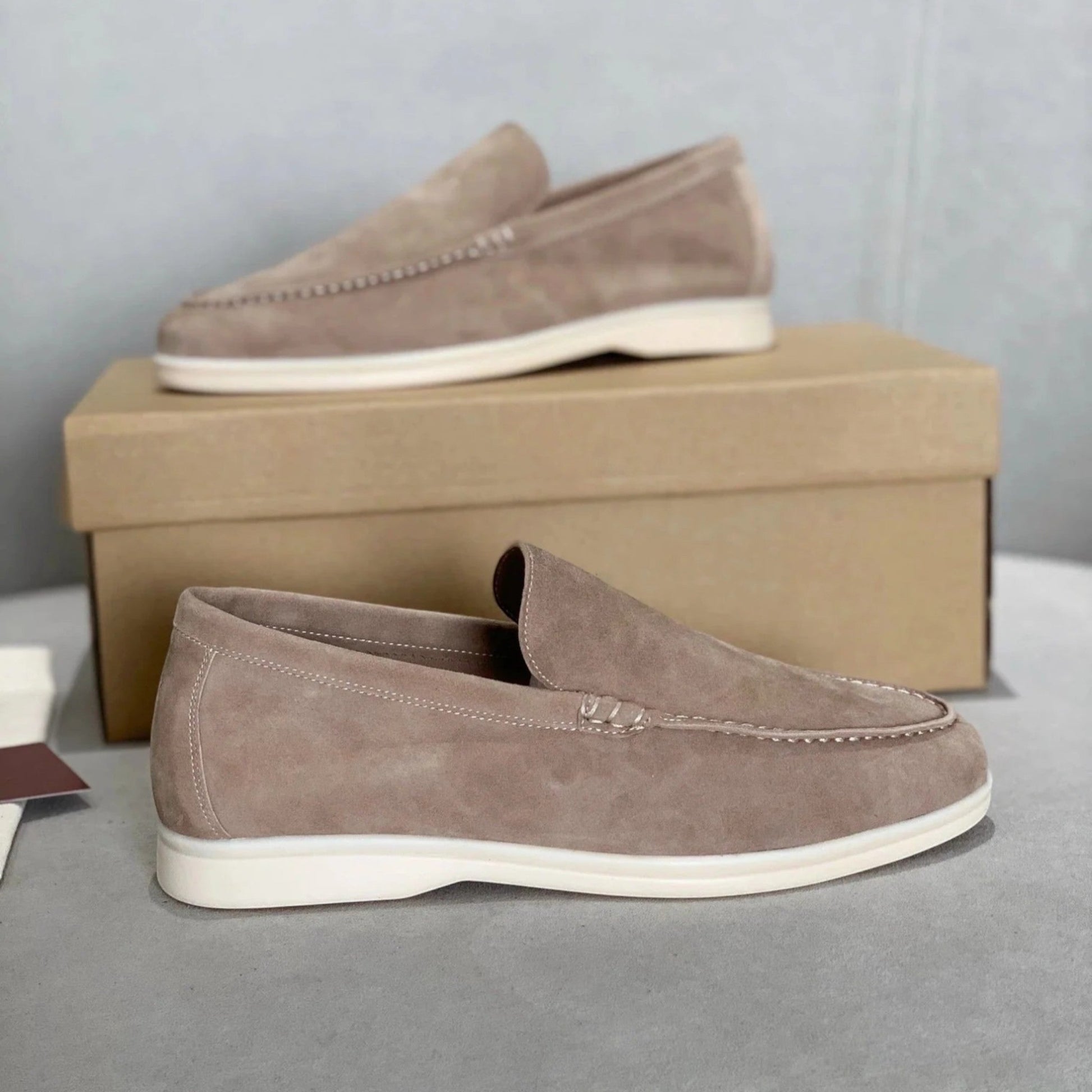 Heren loafers met suèdelook | Instapschoenen met rubberen zool