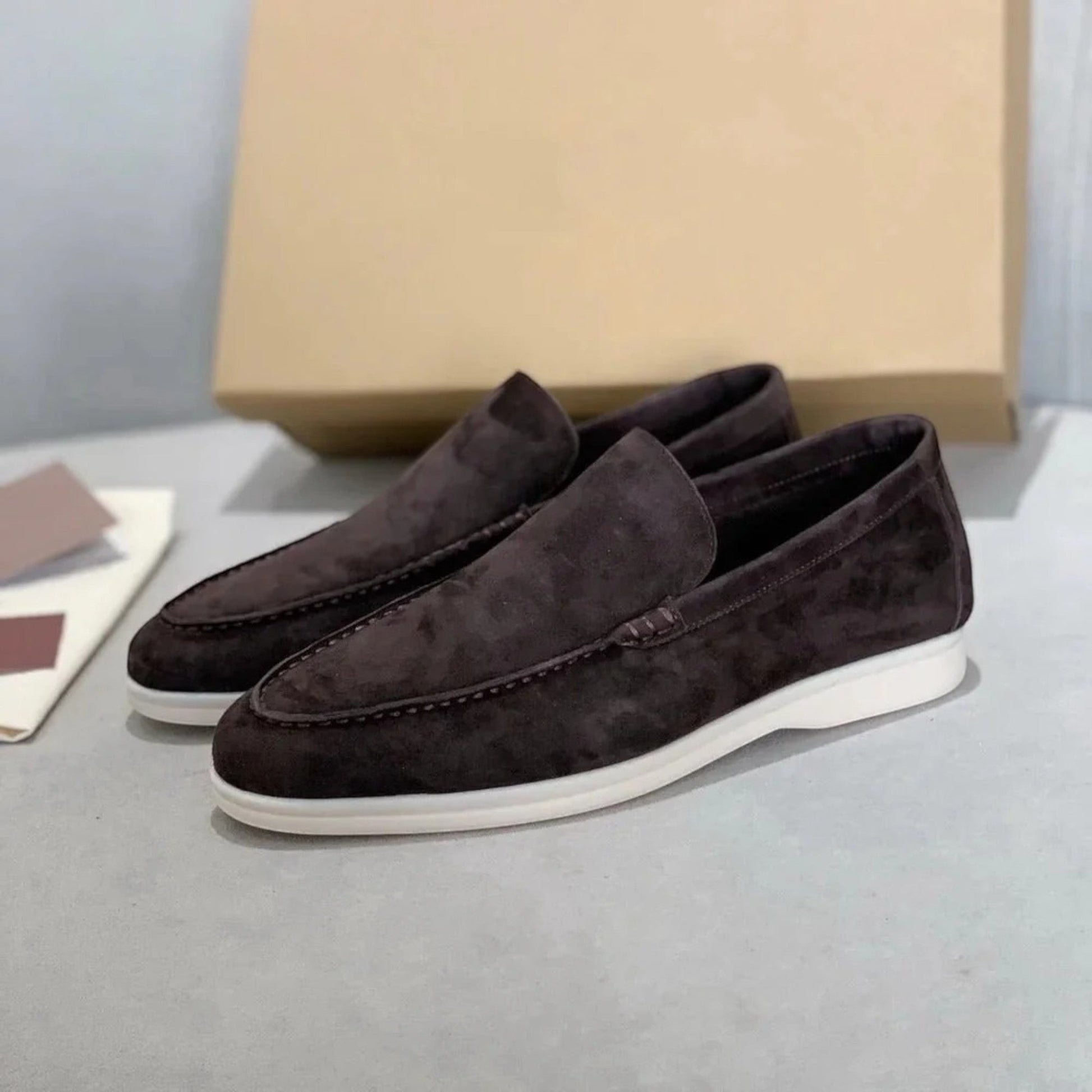 Heren loafers met suèdelook | Instapschoenen met rubberen zool