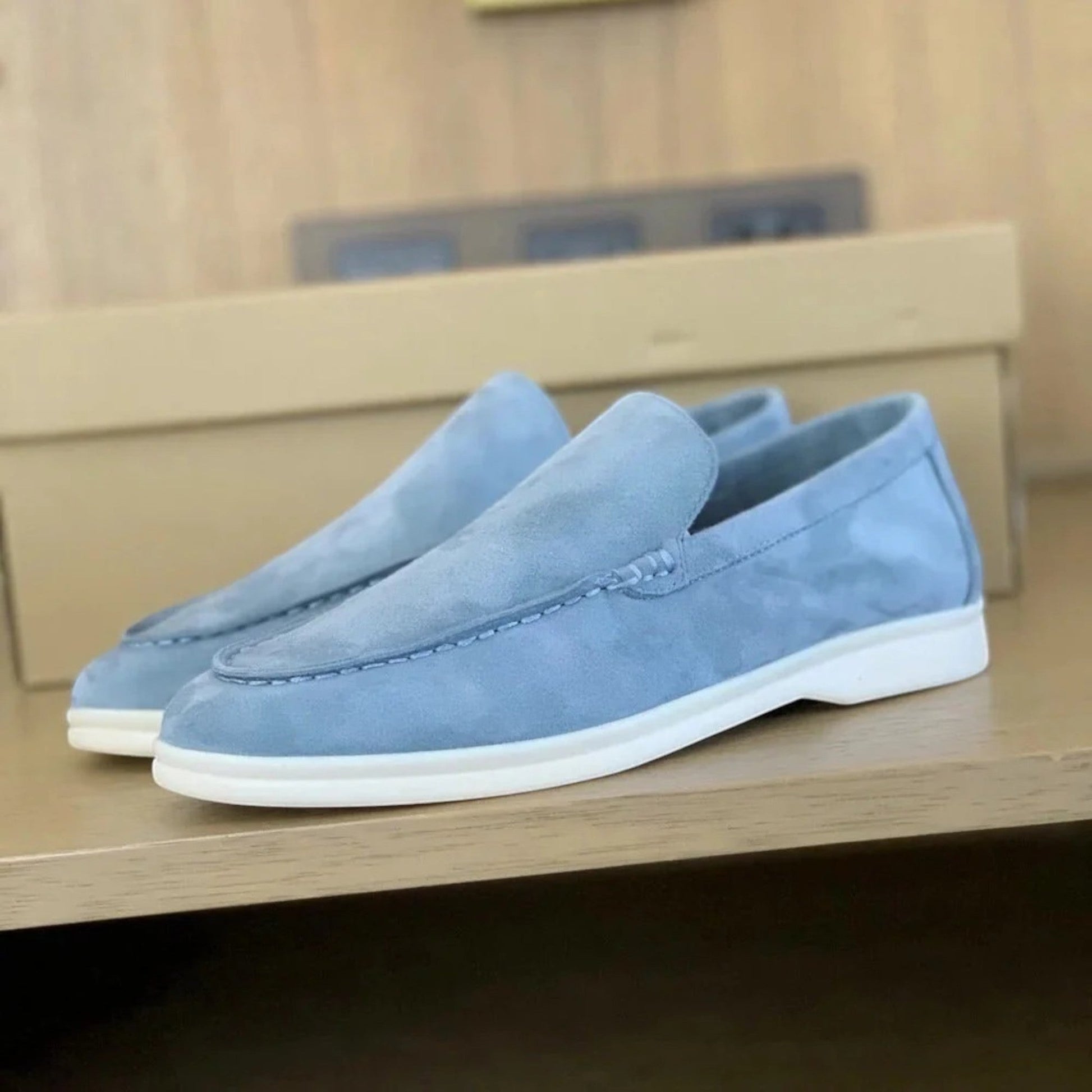 Heren loafers met suèdelook | Instapschoenen met rubberen zool